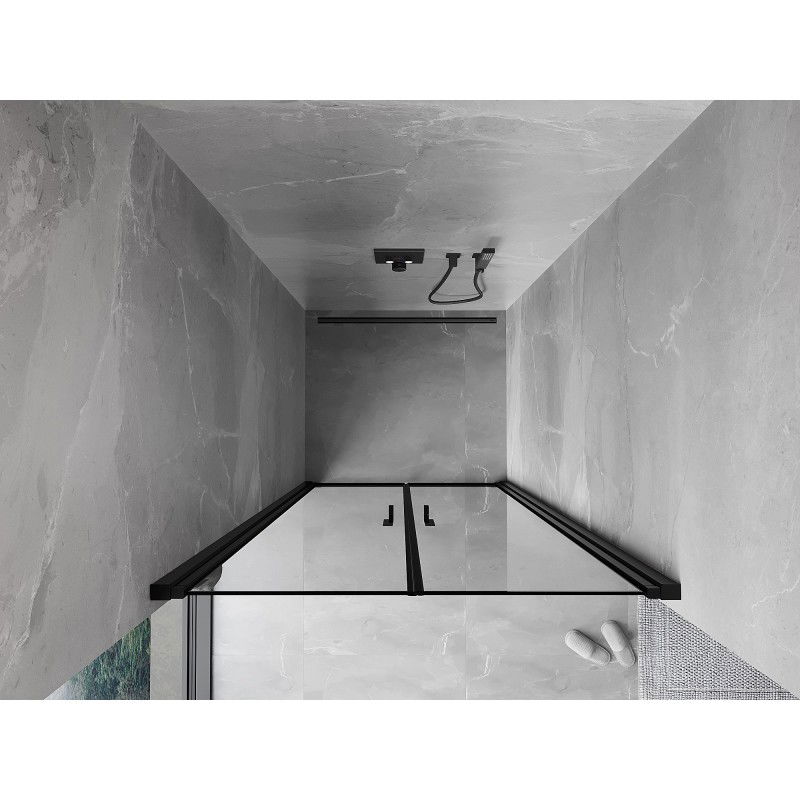 Mexen Mist sprchové dveře otočné 95 cm, černý rám, černé - 8A7-095-000-70-70