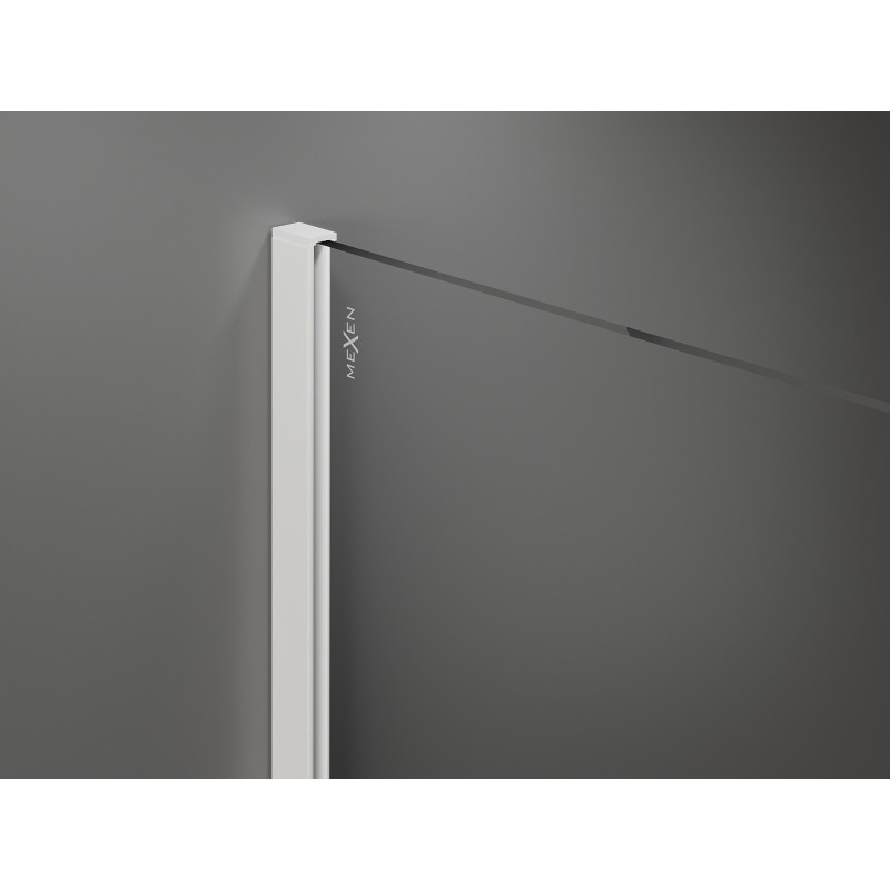 Mexen Kioto sprchová stěna Walk-in 120 x 200 cm, černé ombre 8 mm, bílá - 800-120-101-20-76
