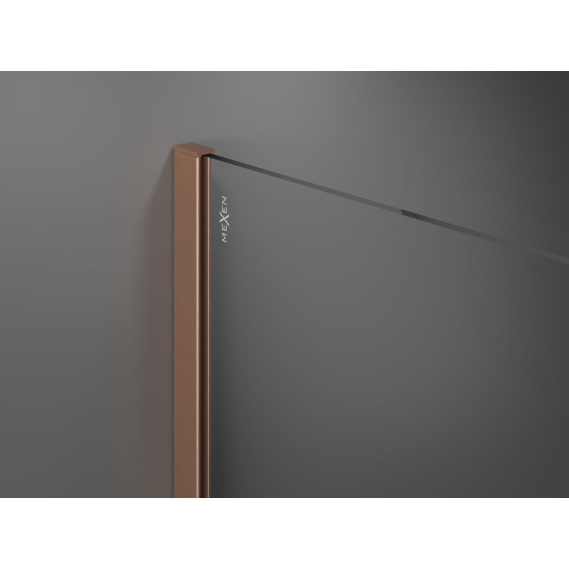 Mexen Kioto sprchová stěna Walk-in 70 x 200 cm, černé ombre 8 mm, kartáčovaná měď - 800-070-101-65-76