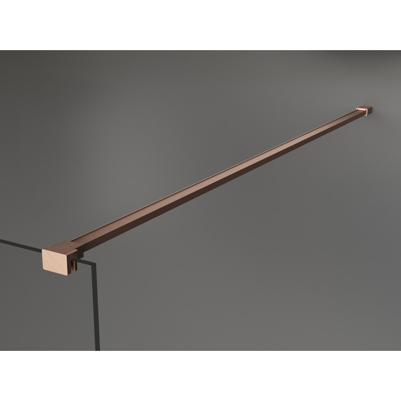 Mexen Kioto sprchová stěna Walk-in 80 x 200 cm, černá ombre 8 mm, kartáčovaná měď - 800-080-101-65-76