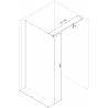 Mexen Kioto sprchová stěna Walk-in 80 x 200 cm, černá ombre 8 mm, kartáčovaný nikl - 800-080-101-97-76