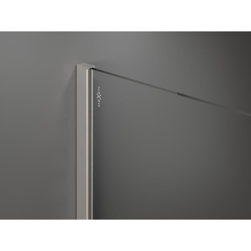 Mexen Kioto sprchová stěna Walk-in 80 x 200 cm, černá ombre 8 mm, kartáčovaný nikl - 800-080-101-97-76
