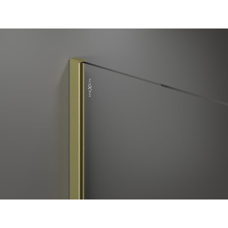 Mexen Kioto sprchová zástěna Walk-in 130 x 200 cm, bílý ombre 8 mm, zlatý kartáčovaný - 800-130-101-55-86