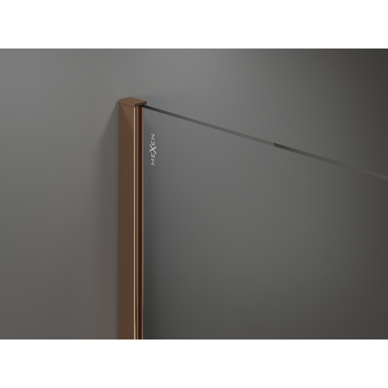 Mexen Kioto sprchová stěna Walk-in 80 x 200 cm, bílý ombre 8 mm, růžové zlato - 800-080-101-60-86