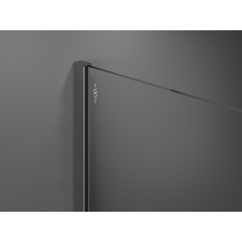 Mexen Kioto sprchová stěna Walk-in 120 x 200 cm, bílý ombre 8 mm, gun metal - 800-120-101-95-86