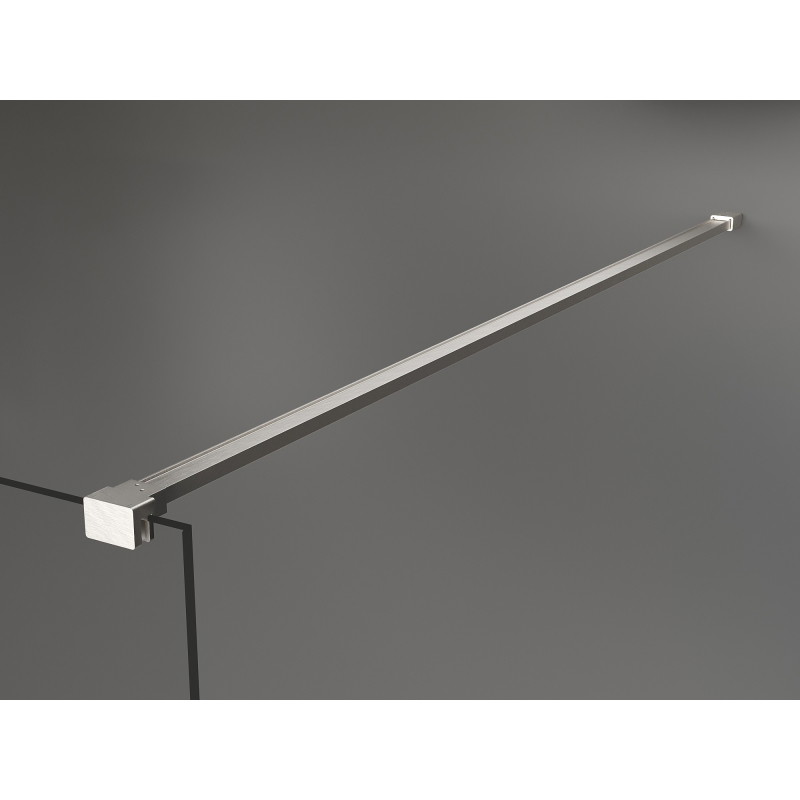 Mexen Kioto sprchová stěna Walk-in 90 x 200 cm, bílá ombre 8 mm, kartáčovaný nikl - 800-090-101-97-86