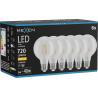 Mexen Vintis 6x žárovka filament LED E27, G80, 6W, Teplá - 2700K, 720 lm, čirá - L155-E27-0627-00x06