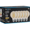 Mexen Vintis 6x žárovka filament LED E27, G80, 8W, Teplá - 2200K, 750 lm, jantarová - L155-E27-0822-50x06