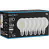 Mexen Vintis 6x LED filament žárovka E27, G80, 8W, Neutrální - 4000K, 1055 lm, čirá - L155-E27-0840-00x06