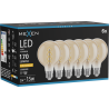 Mexen Vintis 6x žárovka filament spirála LED E27, G80, 2W, Teplá - 2200K, 170 lm, amber - L165-E27-0222-50x06