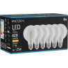 Mexen Vintis 6x žárovka filament spirála LED E27, G80, 4W, Teplá - 2700K, 420 lm, čirá - L165-E27-0427-00x06