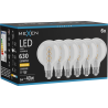 Mexen Vintis 6x žárovka filament spirála LED E27, G80, 6W, Teplá - 2700K, 630 lm, čirá - L165-E27-0627-00x06