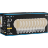 Mexen Vintis 10x žárovka filament spirála LED E27, G80, 8W, Teplá - 2200K, 600 lm, amber - L165-E27-0822-50x10