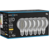 Mexen Vintis 6x žárovka filament spirála LED E27, G80, 8W, Teplá - 2700K, 510 lm, kouřová - L165-E27-0827-70x06