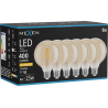Mexen Vintis 6x LED filamentová žárovka E27, G95, 4W, Teplá - 2200K, 400 lm, jantarová - L157-E27-0422-50x06