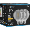 Mexen Vintis 3x LED vlákno žárovka E27, G95, 4W, Teplá - 2200K, 280 lm, kouřová - L157-E27-0422-70x03