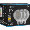 Mexen Vintis 3x LED žárovka filament E27, G95, 4W, Teplá - 2700K, 300 lm, kouřová - L157-E27-0427-70x03