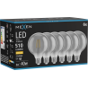 Mexen Vintis 6x LED vlákna žárovka E27, G95, 6W, Teplá - 2700K, 510 lm, kouřová - L157-E27-0627-70x06