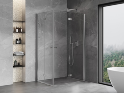 Mexen Mist-F Duo skládací sprchový kout pravý 85 x 105 cm, průhledný, chrom - 8A6-085L-105P-01-00