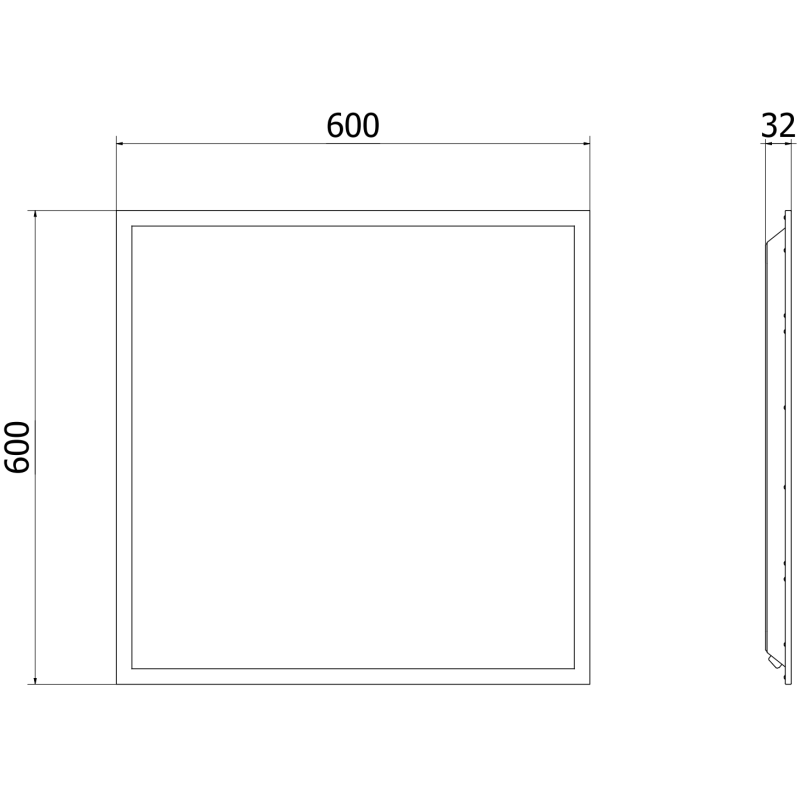Mexen Brill led panel stropní podhledový 60 x 60 cm, 40W, Neutrální - 4000K, 4400 lm, černý - L200-060-060-4040-70