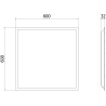 Mexen Brill podhledové LED stropní panely 60 x 60 cm, 40W, Neutrální - 4000K, 3600 lm, černý - L200-060-060-4040-70