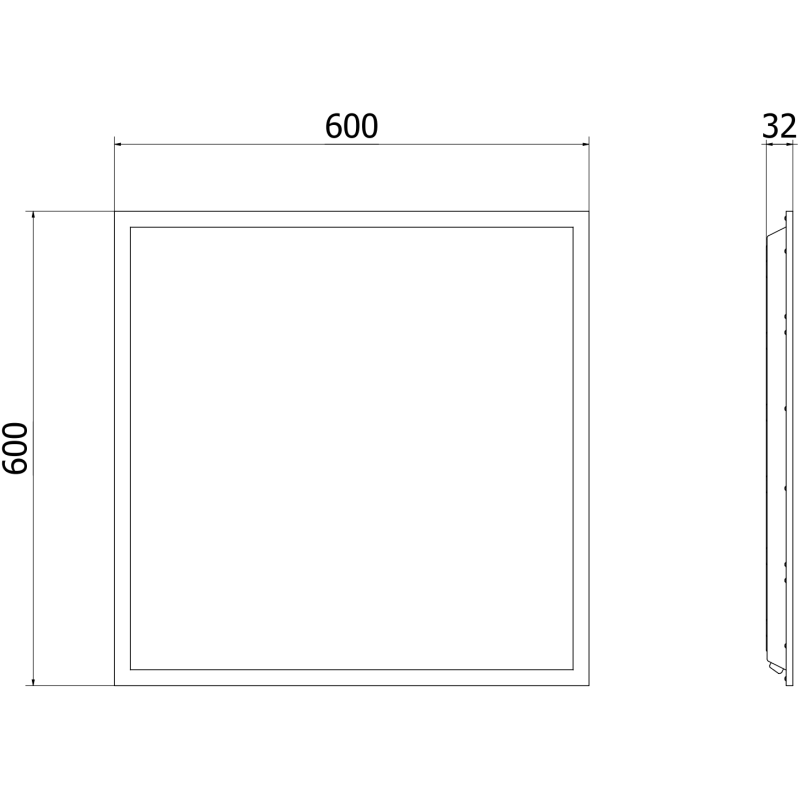 Mexen Brill-S LED stropní panel pod omítku 60 x 60 cm, 36W, Studená - 6500K, 4320 lm, bílý - L202-060-060-3665-20
