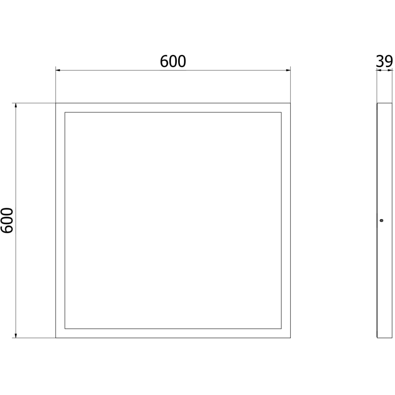 Mexen Brill-S stropní LED panel přisazený 60 x 60 cm, 40W, neutrální - 4000K, 3600 lm, černý - L205-060-060-4040-70