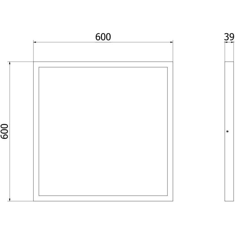 Mexen Brill-S LED stropní panel přisazený 60 x 60 cm, 48W, Neutrální - 4000K, 4800 lm, černý - L206-060-060-4840-70