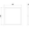 Mexen Brill-S LED stropní panel přisazený 60 x 60 cm, 48W, Neutrální - 4000K, 4800 lm, černý - L206-060-060-4840-70