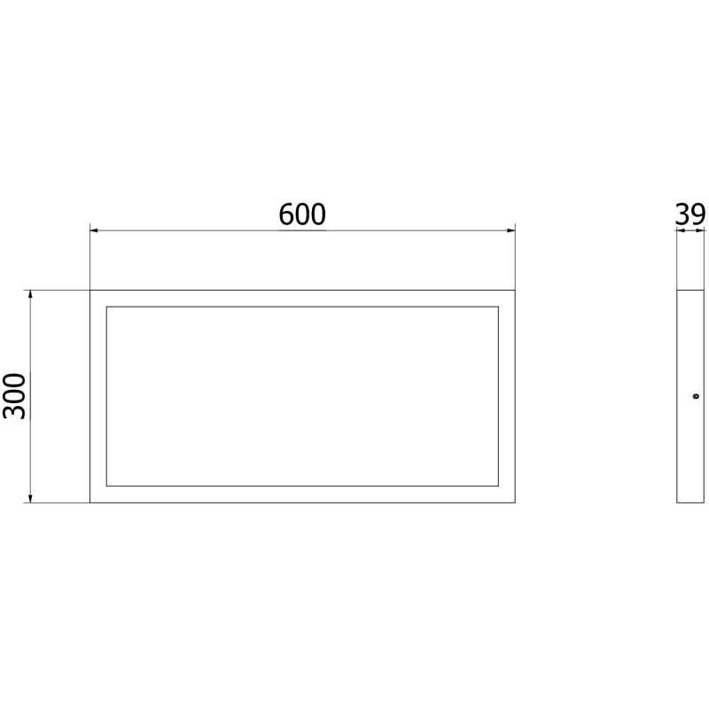 Mexen Brill-S LED stropní panel 60 x 30 cm, 24W, neutrální - 4000K, 3456 lm, černý - L207-060-030-2440-70