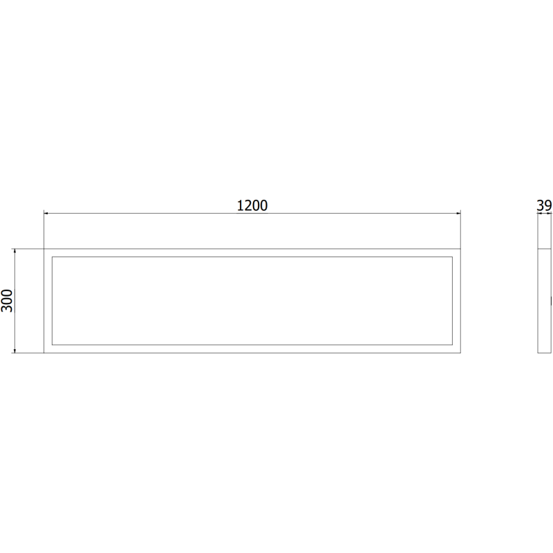 Mexen Brill-S LED stropní panel na povrch 120 x 30 cm, 36W, Neutrální - 4000K, 3960 lm, černý - L207-120-030-3640-70