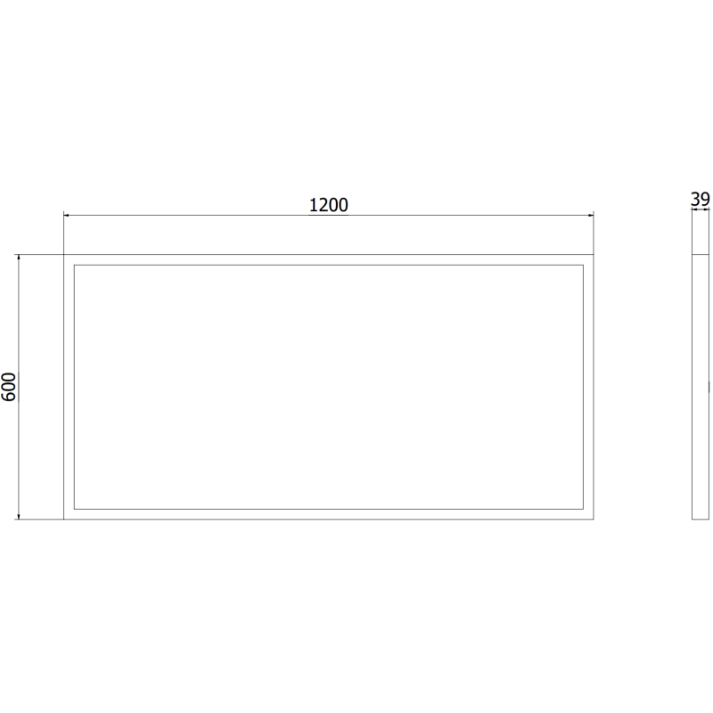 Mexen Brill-S LED stropní panel přisazený 120 x 60 cm, 60W, Neutrální - 4000K, 6600 lm, černý - L207-120-060-6040-70