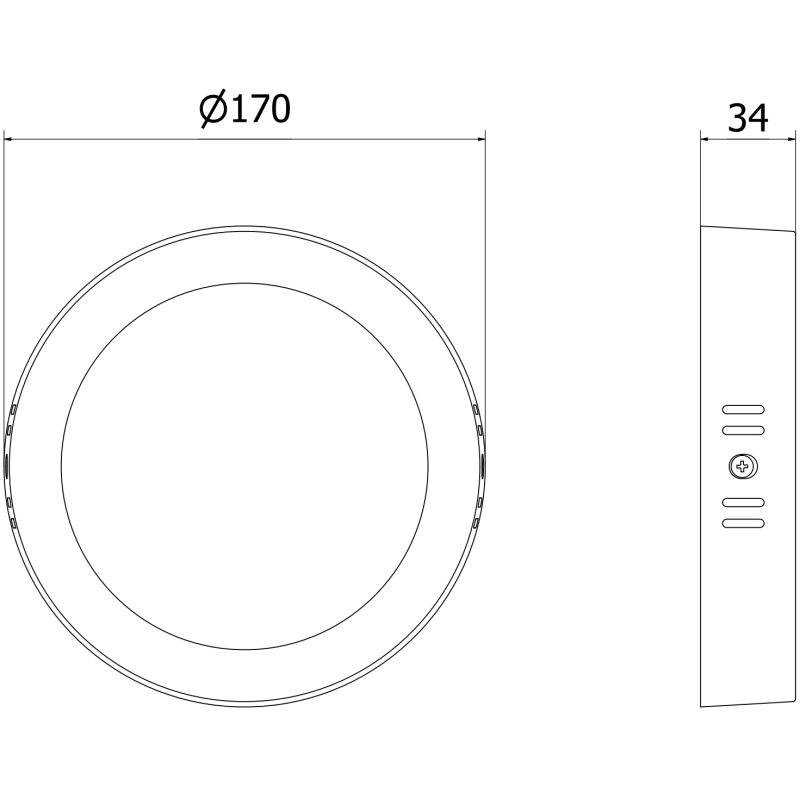 Mexen LDSR stropní LED svítidlo s povrchovou montáží, průměr 17 cm, 12W, neutrální - 4000K, 960 lm, černé