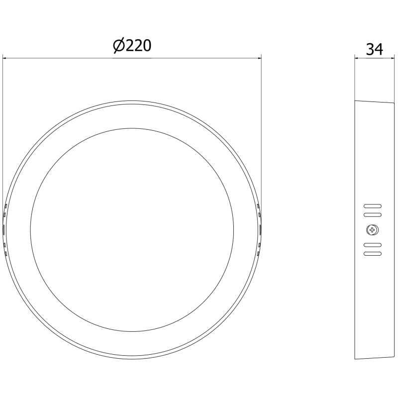 Mexen LDSR stropní LED svítidlo na povrch o průměru 22 cm, 18W, Neutrální - 4000K, 1980 lm, bílý - L212-022-1840-20