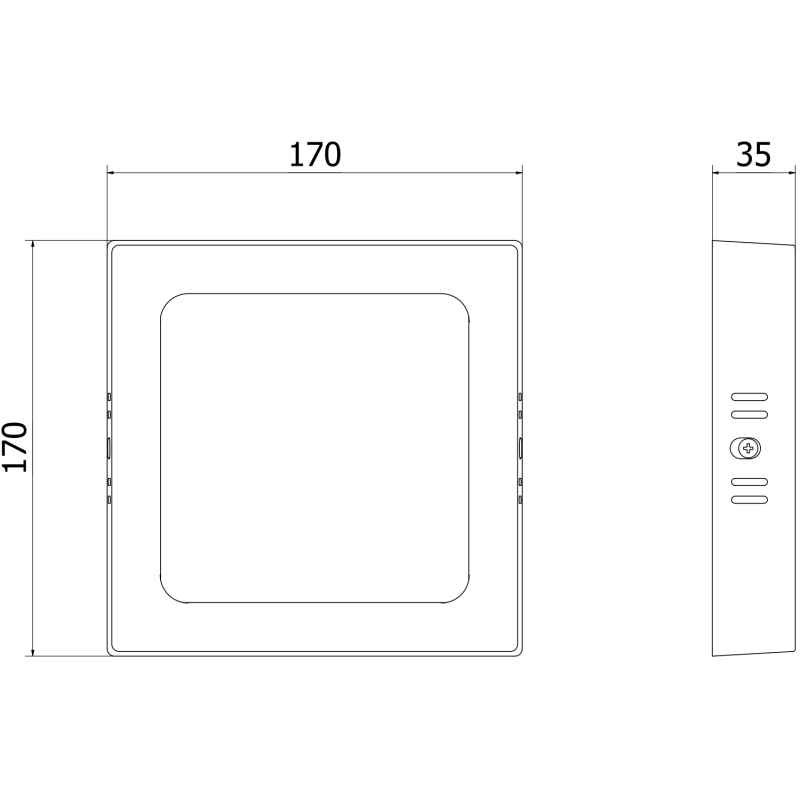 Mexen LDSS Stropní LED panel povrchový 17 x 17 cm, 12W, Studená - 6500K, 1320 lm, bílý - L213-017-1265-20