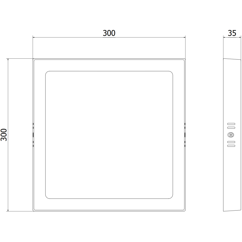 Mexen LDSS stropní LED světlo povrchově namontované 30 x 30 cm, 24W, Neutrální - 4000K, 1920 lm, černá