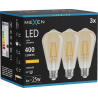 Mexen Vintis 3x LED filamentová žárovka E27, ST64, 4W, Teplá - 2200K, 400 lm, jantarová - L152-E27-0422-50x03