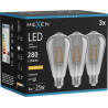 Mexen Vintis 3x žárovka filament LED E27, ST64, 4W, Teplá - 2200K, 300 lm, kouřová - L152-E27-0422-70x03