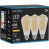 Mexen Vintis 3x žárovka filament LED E27, ST64, 6W, Teplá - 2200K, 600 lm, amber - L152-E27-0622-50x03