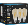 Mexen Vintis 3x LED filamentová žárovka E27, ST64, 6W, Teplá - 2700K, 600 lm, jantarová - L152-E27-0627-50x03