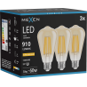 Mexen Vintis 3x žárovka filament LED E27, ST64, 10W, Teplá - 2200K, 910 lm, jantarová - L152-E27-1022-50x03
