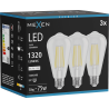 Mexen Vintis 3x Žárovka filament LED E27, ST64, 10W, Neutrální - 4000K, 1320 lm, čirá - L152-E27-1040-00x03