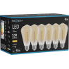 Mexen Vintis 6x Žárovka filament spirála LED E27, ST64, 6W, Teplá - 2700K, 530 lm, jantarová - L162-E27-0627-50x06