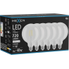Mexen Vintis 6x Žárovka filament LED E27, G125, 6W, Neutrální - 4000K, 720 lm, čirá - L158-E27-0640-00x06