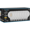 Mexen Vintis 10x LED žárovka filament E27, G125, 10W, Teplá - 2700K, 1320 lm, čirá - L158-E27-1027-00x10