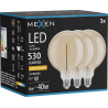 Mexen Vintis 3x žárovka filament spirála LED E27, G125, 6W, Teplá - 2200K, 530 lm, jantarová - L168-E27-0622-50x03