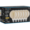 Mexen Vintis 6x Žárovka filament spirála LED E27, G125, 6W, Teplá - 2200K, 530 lm, jantarová - L168-E27-0622-50x06