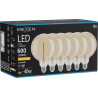 Mexen Vintis 6x LED žárovka filament spirála E27, G125, 8W, Teplá - 2200K, 600 lm, jantarová - L168-E27-0822-50x06