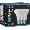 Mexen Nova 3x LED žárovka E27, R63, 8W, Studená - 6500K, 840 lm - L104-E27-0865-01x03