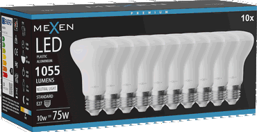 Mexen Nova 10x LED žárovka E27, R63, 10W, Neutrální - 4000K, 1055 lm - L104-E27-1040-01x10